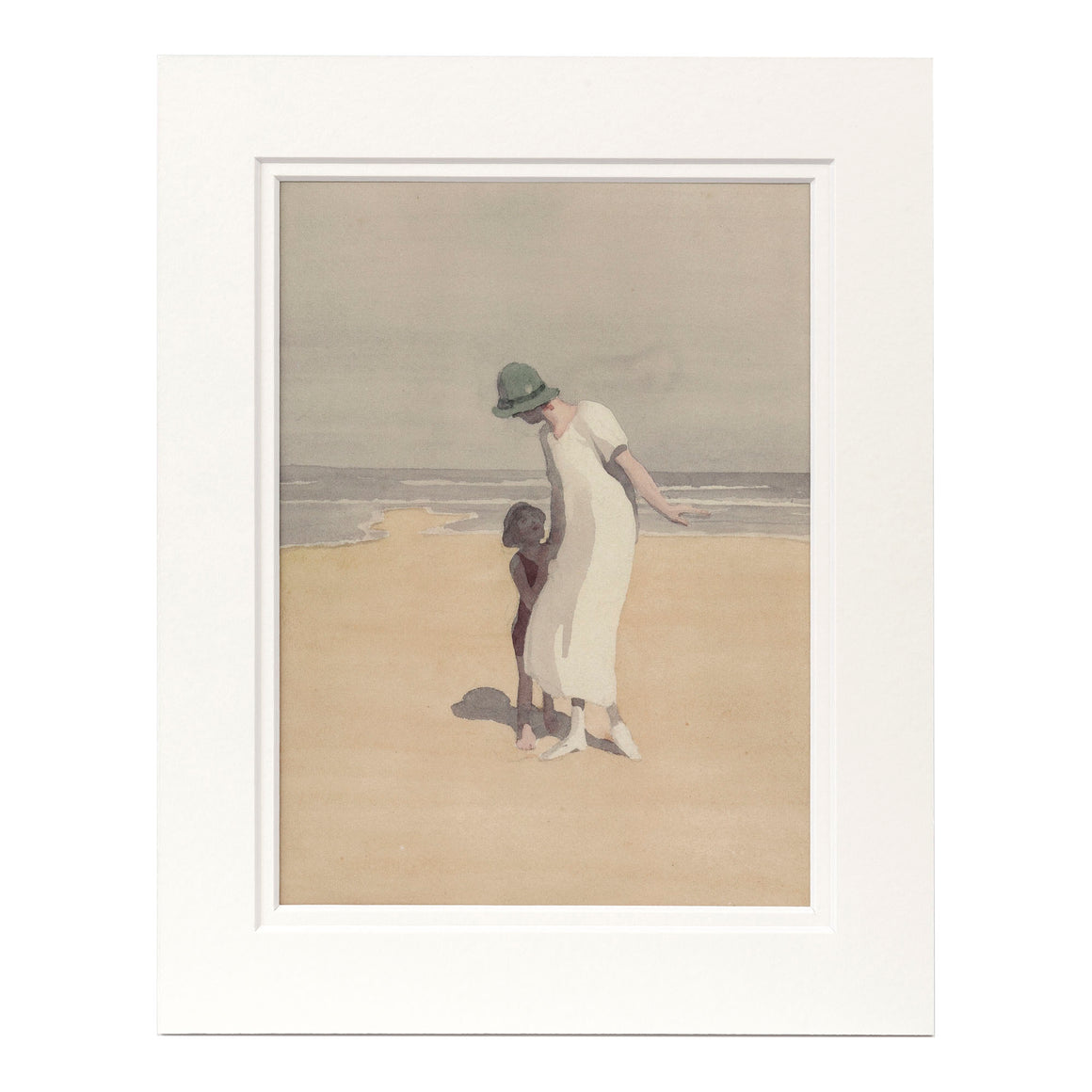 Print Mounted - Mother & Child on the Beach
